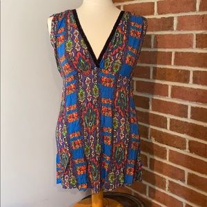 Free People blue V-neck babydoll top